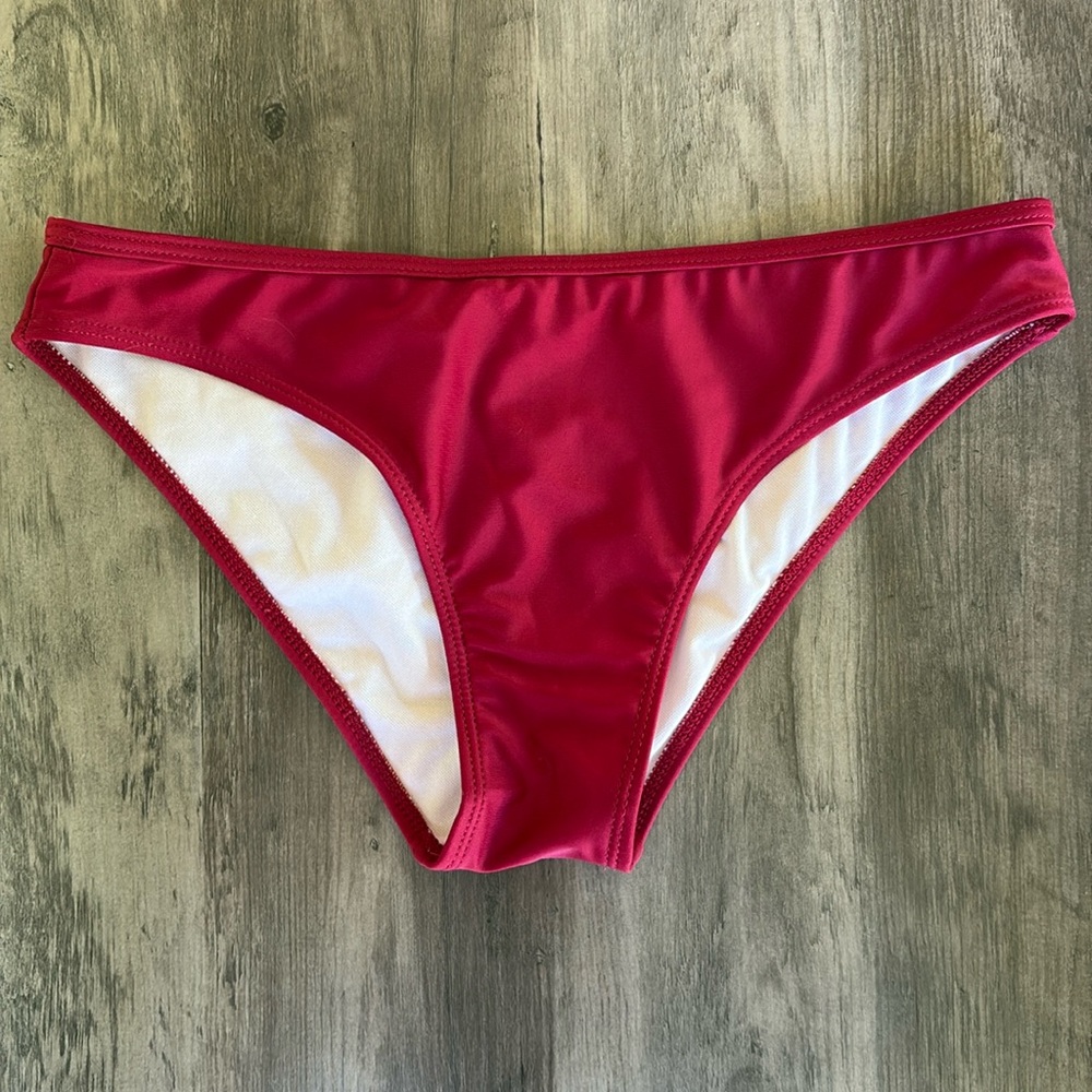 Bikini Burgundy Red Ruffle Bikini Set Size Medium - Picture 6 of 12